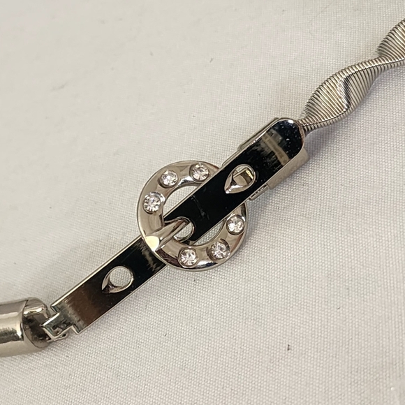 Silver Swirl Spring Stretch Fashion Belt - Picture 6 of 11